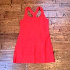 Madewell Women’s 100% Linen Cross Back A-Line Mini Dress Rouge Size 6